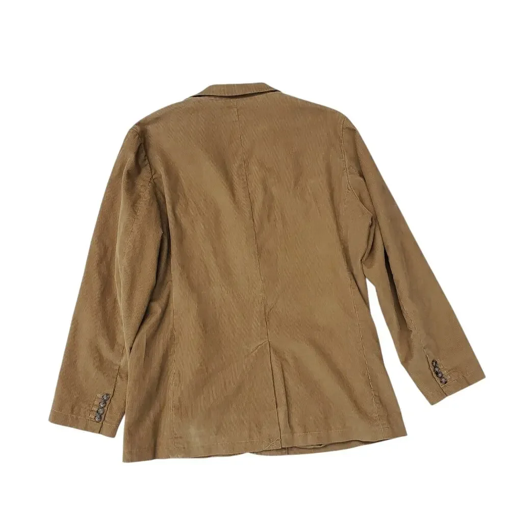 Vintage J Crew Brown Corduroy Blazer Ivy Prep Professor 3 Btn Sport Jacket Sz L